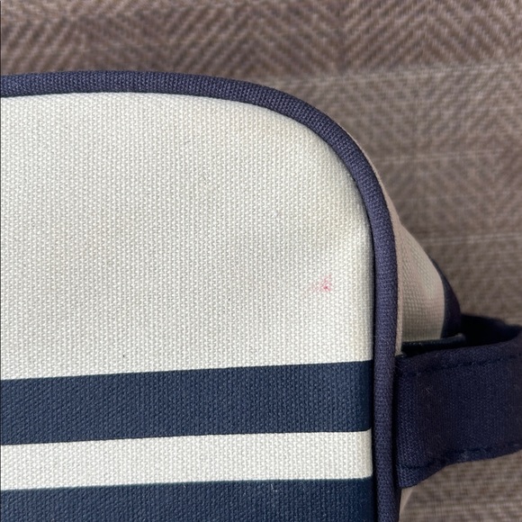 Jean Paul Gaultier Striped Navy and Cream Toiletry Bag. - Picture 8 of 10